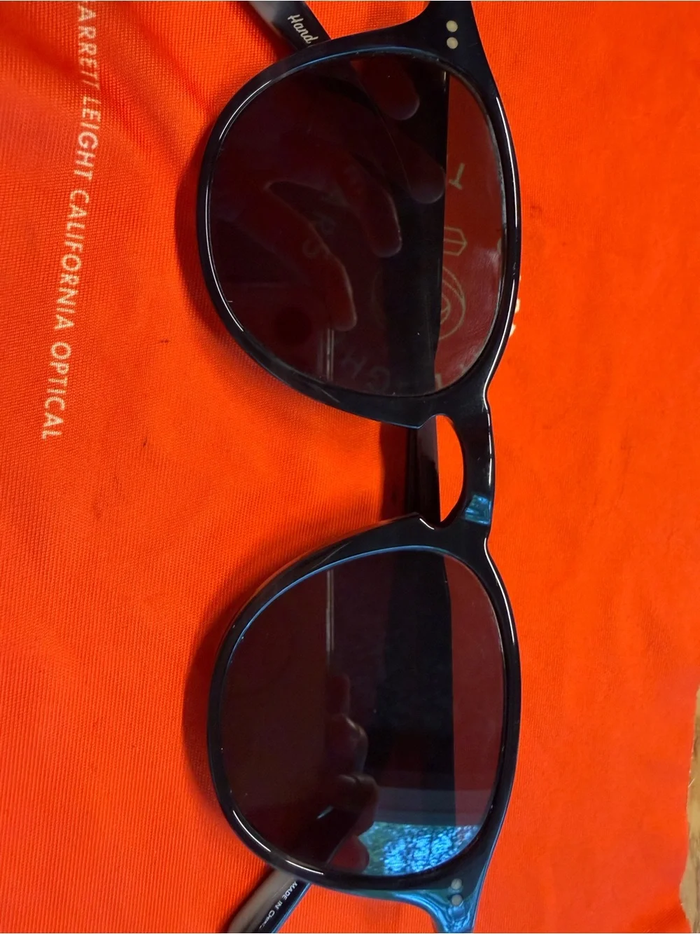 Garrett Leight Hampton Sunglasses Size 46 Black with Grey